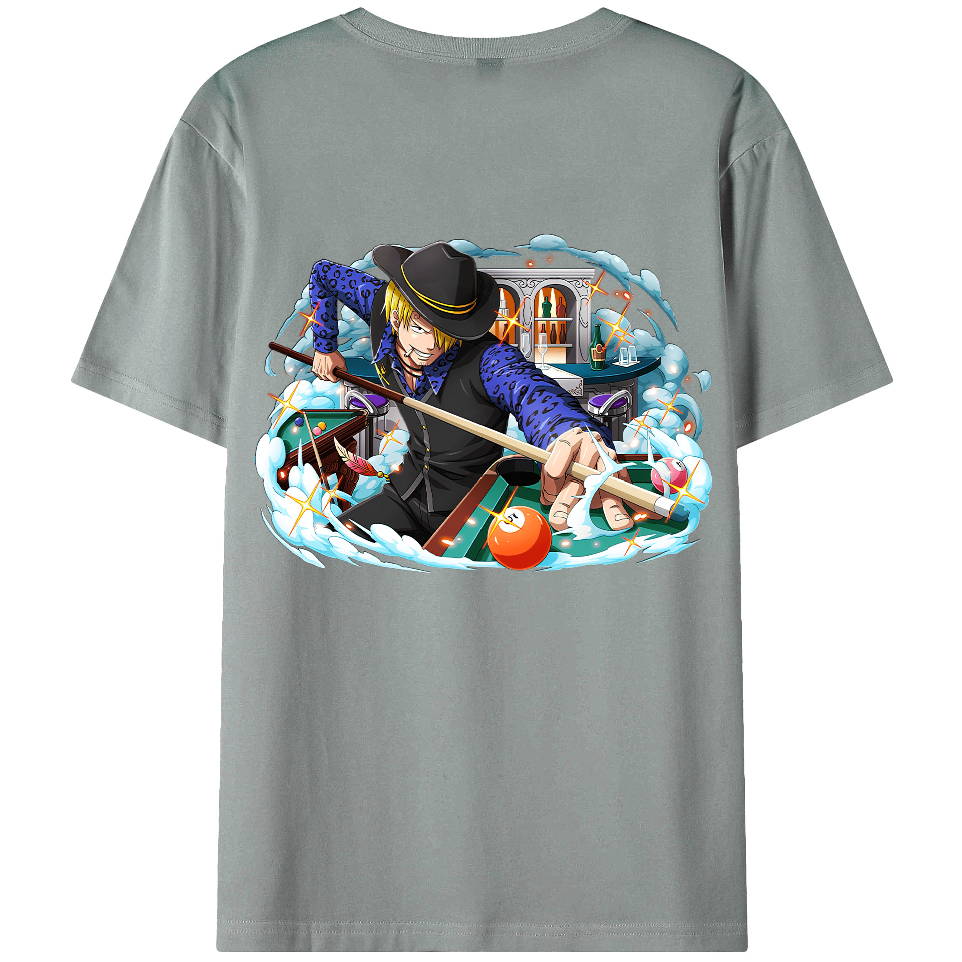 （画像用） ワンピース サンジ ONE PIECE Sanji 綿100％ メンズ半袖Tシャツ（バックプリント） 通気性